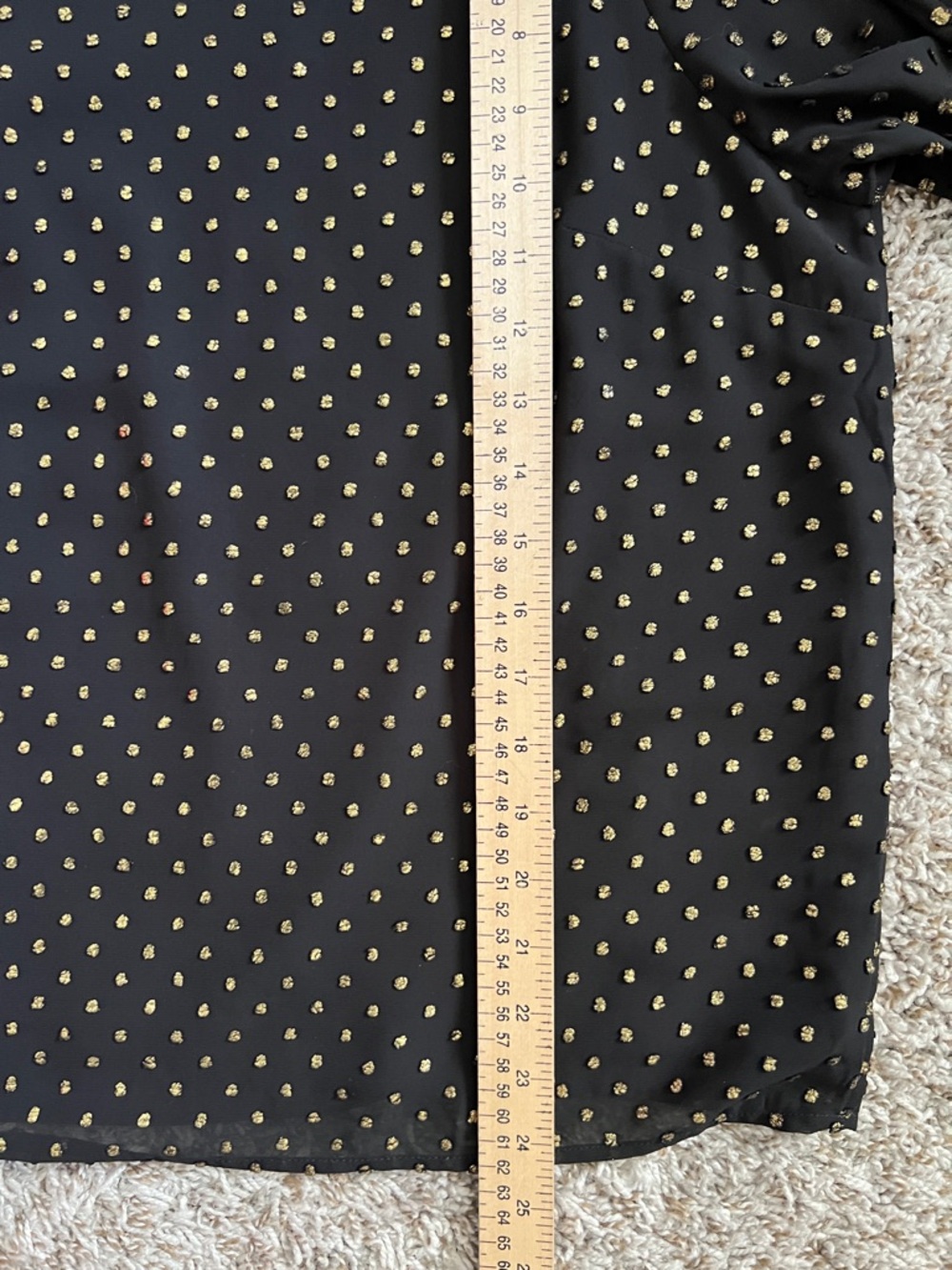 NWOT J.Crew Gold Shimmer Clip-Dot Top Black Long Sleeve in Size L - Picture 11 of 14